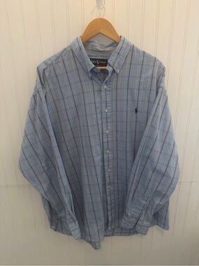 Ralph Lauren Light Blue Plaid Button-Down Shirt